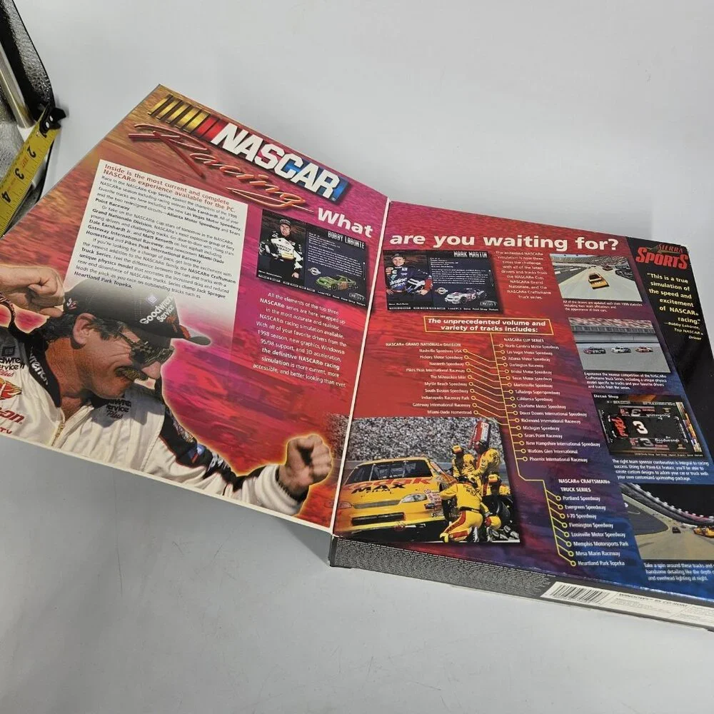 Vintage NASCAR Racing 1999 Edition PC Windows 95 CD-ROM Big Box Sierra Sports